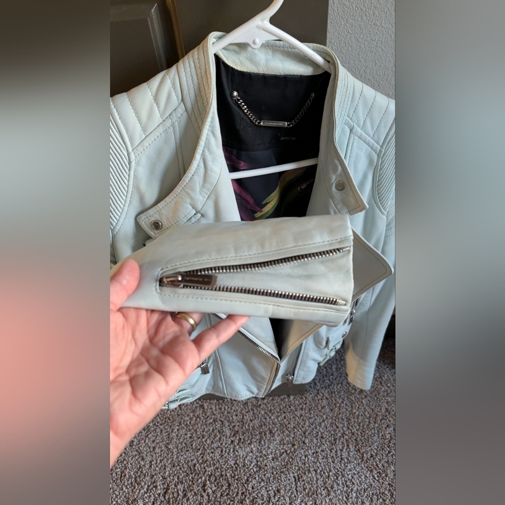 Barbara Bui Mint Green 100% Leather Jacket - Picture 10 of 14